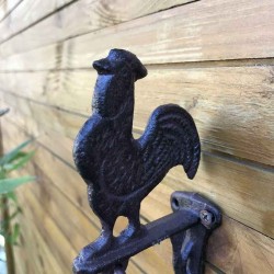 Campana da porta per giardino e cancello con motivo gallo in ghisa