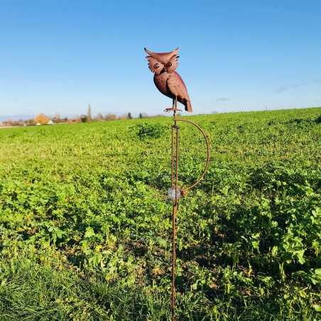 Bilanciere decorativo da giardino in ferro con motivo gufo