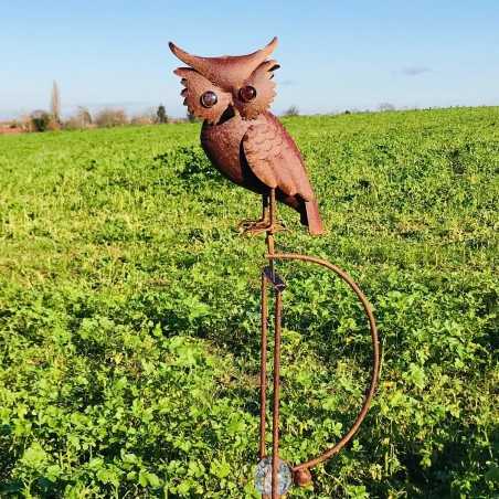 Bilanciere decorativo da giardino in ferro con motivo gufo
