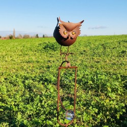 Bilanciere decorativo da giardino in ferro con motivo gufi