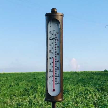 Pic, termometro da giardino in ferro colore bronzo