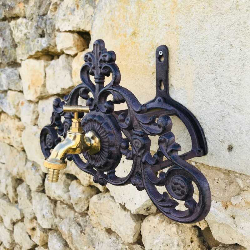 Porta Tubo da Parete con Rubinetto in Ottone