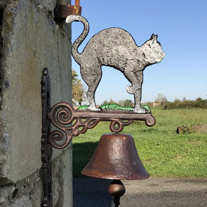Grande Cloche De Porte Fonte H 45cm motif Chat noir 54,90 € LEZARD DU JARDIN