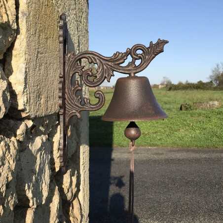 Grande Campana da Porta in Ghisa H 34cm motivo Arabesco