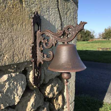 Grande Campana da Porta in Ghisa H 34cm motivo Arabesco