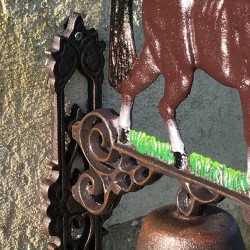 Grande Campana da Porta in Ghisa H 45cm motivo Cavallo