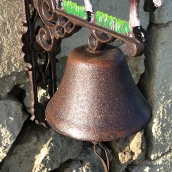 Grande Campana da Porta in Ghisa H 45cm motivo Cavallo