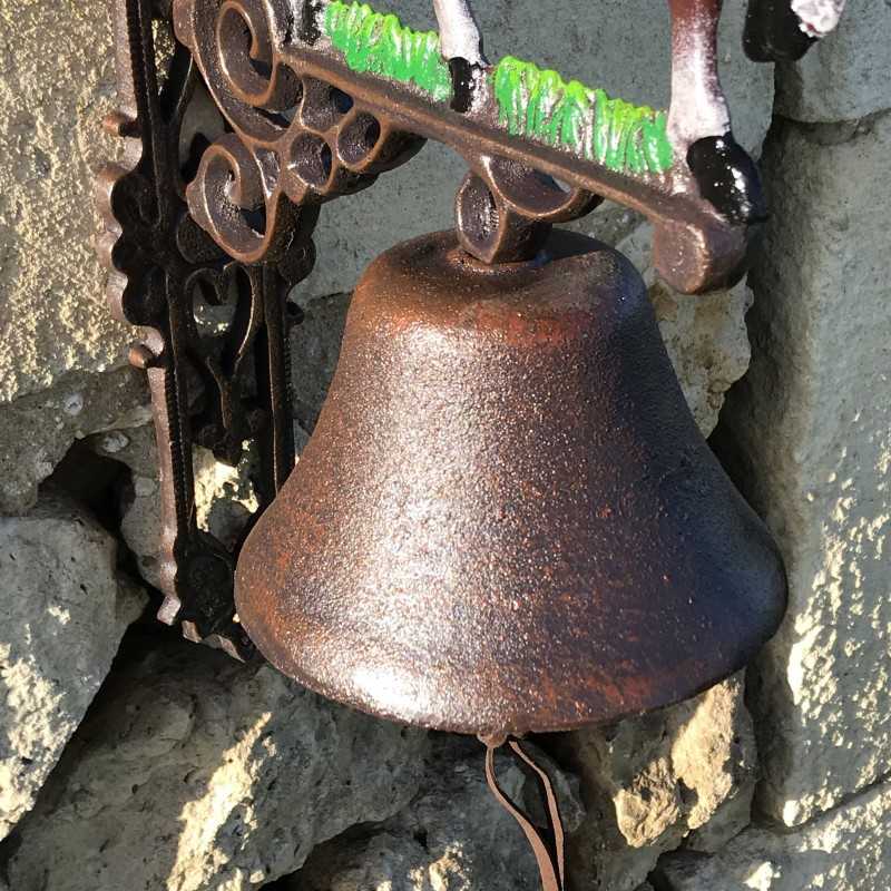 Grande Campana da Porta in Ghisa H 45cm motivo Cavallo