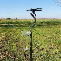 decorazione da giardino in acciaio inox pluviometro di alta gamma Lézard du Jardin