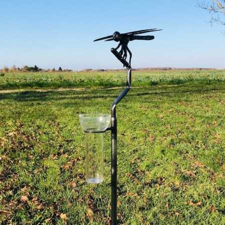 decorazione da giardino in acciaio inox pluviometro di alta gamma Lézard du Jardin