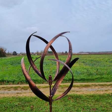 Mulino a vento decorativo da giardino in ferro rame spazzolato mulino a vento da giardino CHAMBORD