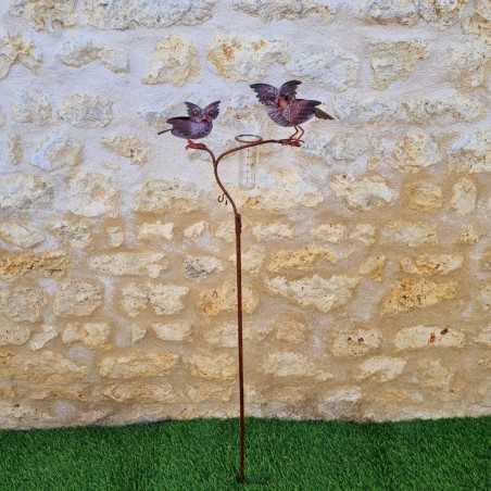 Bellissimo strumento per misurare la pioggia da infilare nel terreno, pluviometro decorativo da giardino, vista completa