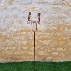 Pluviometro corvi decorazione da giardino graduato 129 cm vista completa