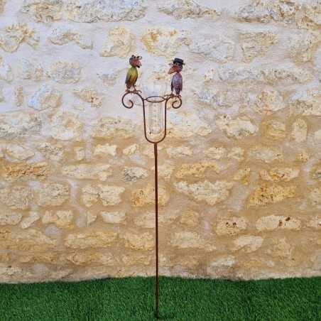 Pluviometro corvi decorazione da giardino graduato 129 cm vista completa