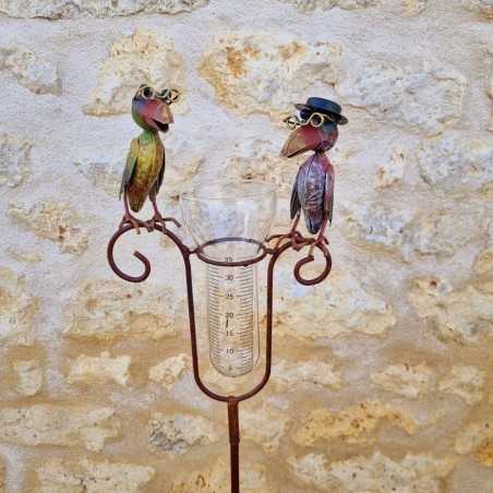 Pluviometro corvi decorazione da giardino graduato 129 cm vista ravvicinata