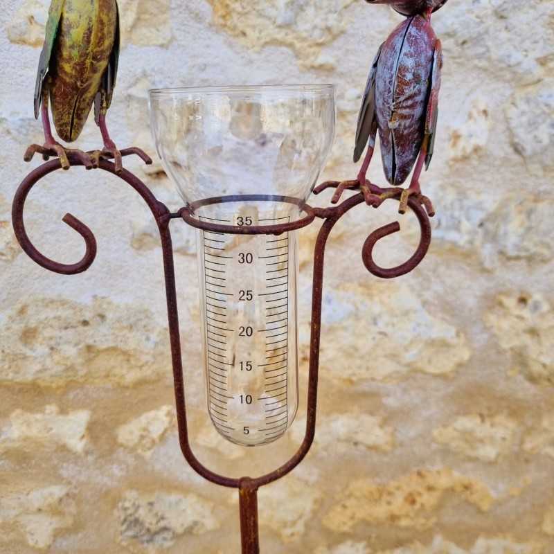 Pluviometro corvi decorazione da giardino graduato 129 cm