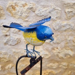 Mobile Bilanciere da Giardino in Metallo Motivo Uccelli Cinciallegra Altezza 130 cm vista della cinciallegra maggiore