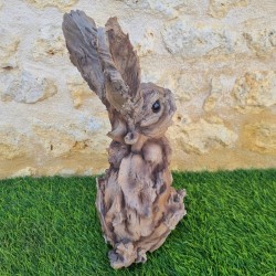 Coniglio in resina effetto legno