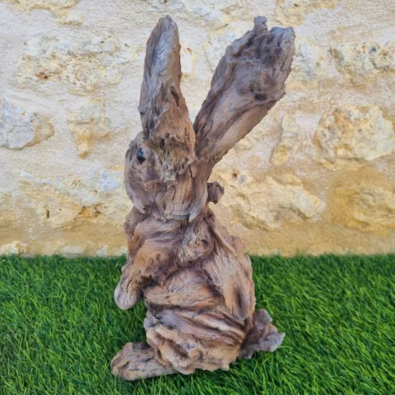 Coniglio in resina effetto legno