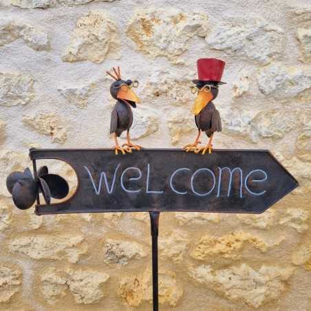 Pic, tutore decorativo da giardino Welcome marrone corvo colorato