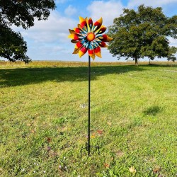 Grande mulino a vento decorativo da giardino in metallo altezza 210 cm modello Sintra