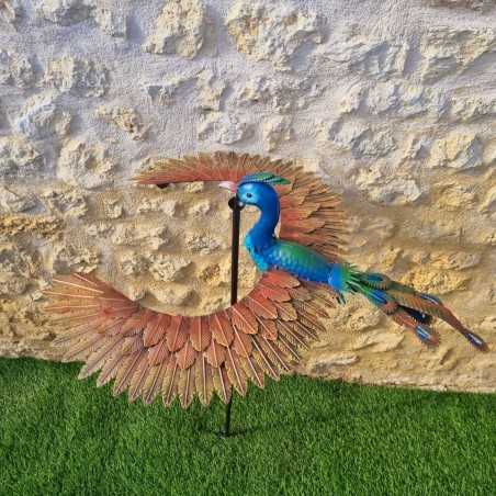 Bilanciere grande uccello blu verde