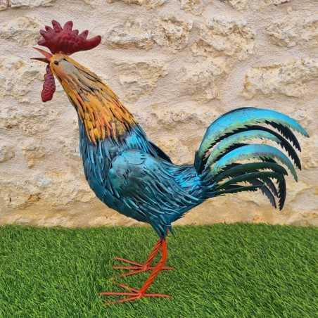 Gallo molto colorato in ferro H57cm