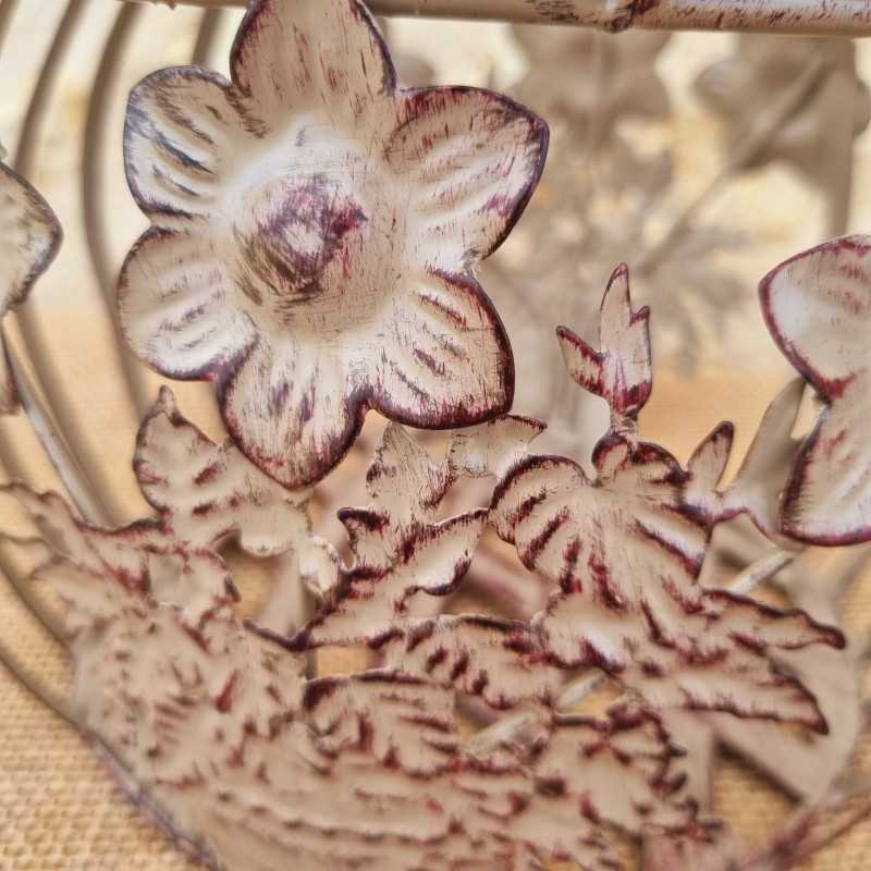 Cesto in ferro bordeaux beige