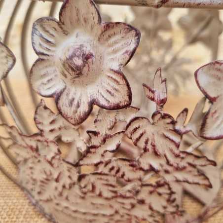 Cesto in ferro bordeaux beige