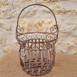 Cesto in ferro bordeaux beige