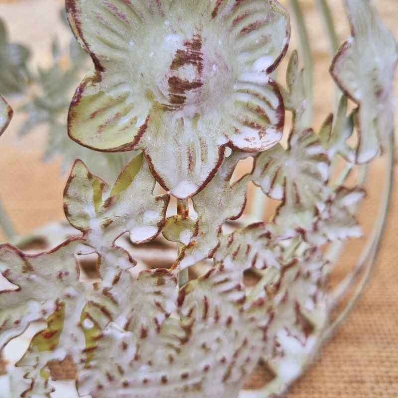 Cesto in ferro verde beige marrone