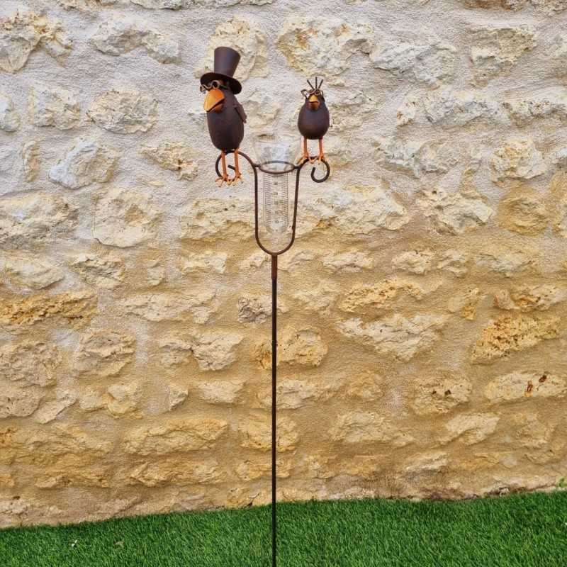 Pluviomètre décoratif motif corbeaux couleur marron 145 cm 39,90 € LEZARD DU JARDIN