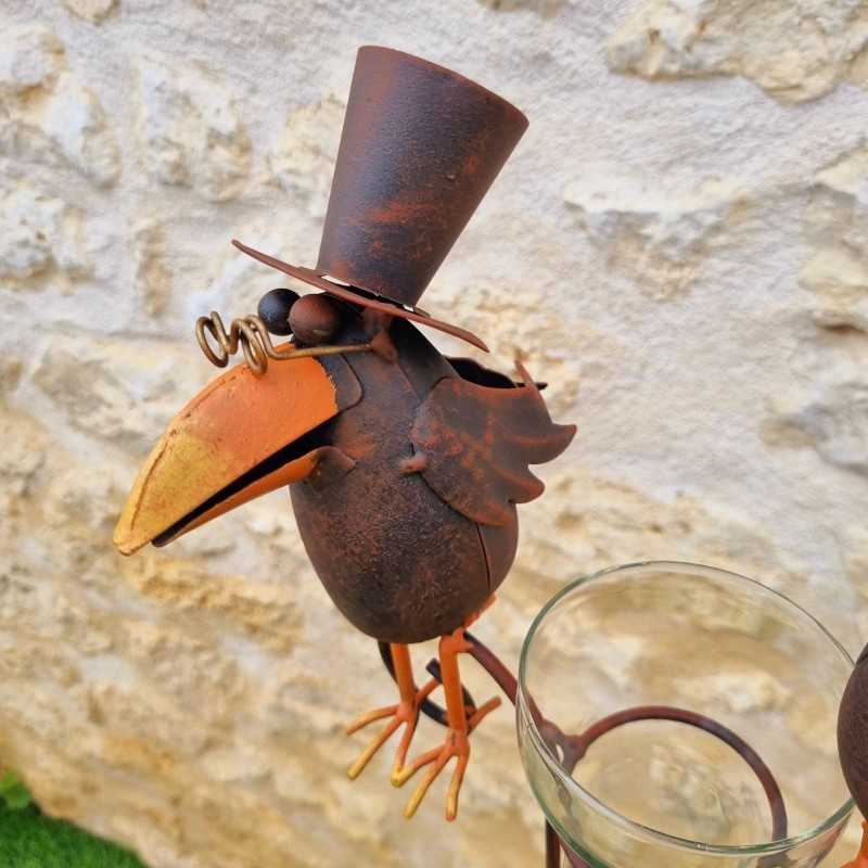 Pluviomètre décoratif motif corbeaux couleur marron 145 cm 39,90 € LEZARD DU JARDIN