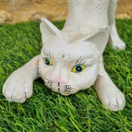 Gatto bianco in ghisa