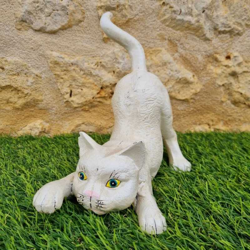 Gatto bianco in ghisa