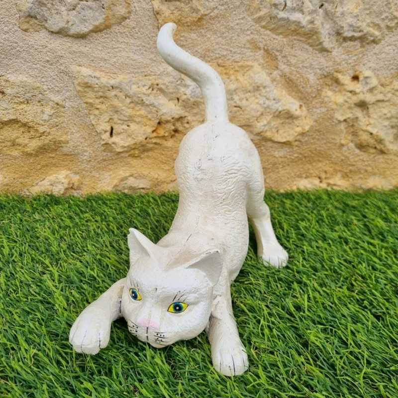 Gatto bianco in ghisa