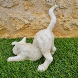Gatto bianco in ghisa