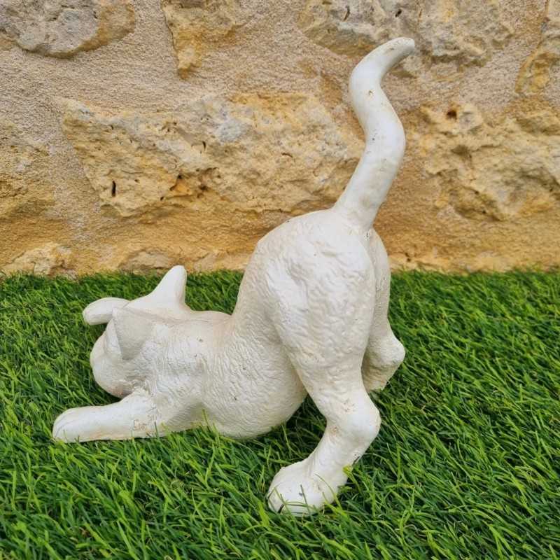 Gatto bianco in ghisa