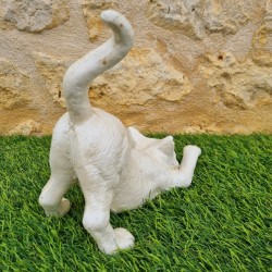 Gatto bianco in ghisa