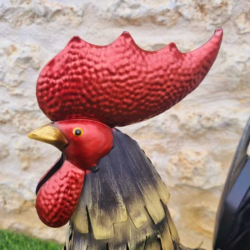 Gallo in ferro disponibile in due misure, colori oro, nero e rosso