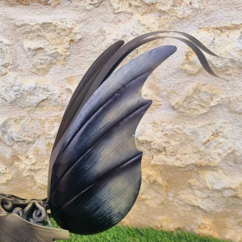 Gallo in ferro disponibile in due misure, colori oro, nero e rosso