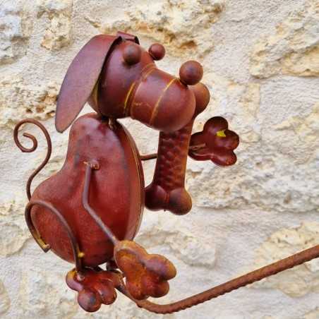 Mobile da giardino in ferro con motivo cani e ossi decorativo 156 cm vista dettagliata dei cani
