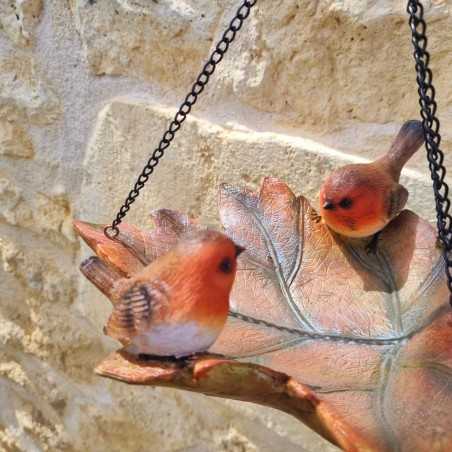 Mangiatoia sospesa per uccelli in resina