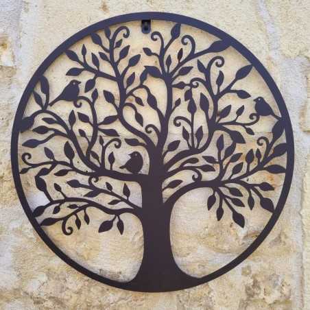 Albero della vita con uccellini marrone