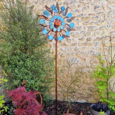 Mulino a vento decorativo da giardino modello Louvière con banderuola da infilare