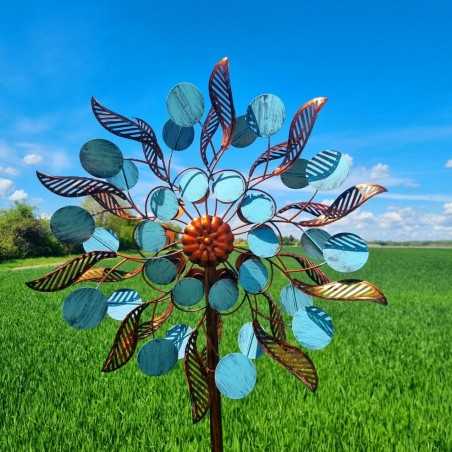 Mulino a vento decorativo da giardino modello Louvière con banderuola da infilare