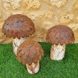Funghi in ferro beige marrone ruggine