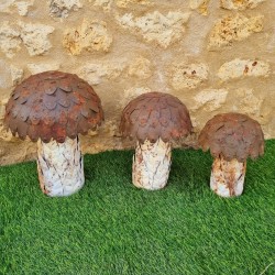 Funghi in ferro beige marrone ruggine