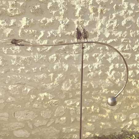 Mobile da giardino in acciaio inox con rondini in metallo – scultura a vento dal design poetico e raffinato Lézard du Jardin