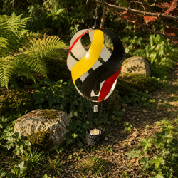 Lanterne montgolfière en métal multicolore à suspendre – H 64 cm